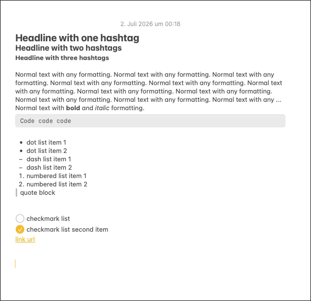 Apple Notes — original note