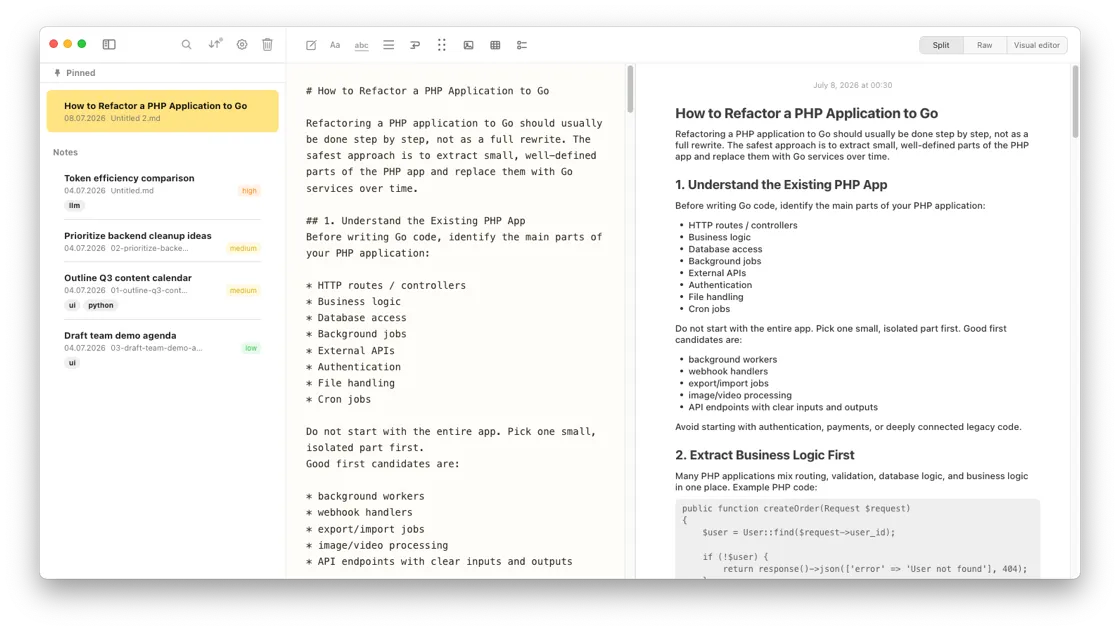 Notes Plus — empty lines rendering style 1