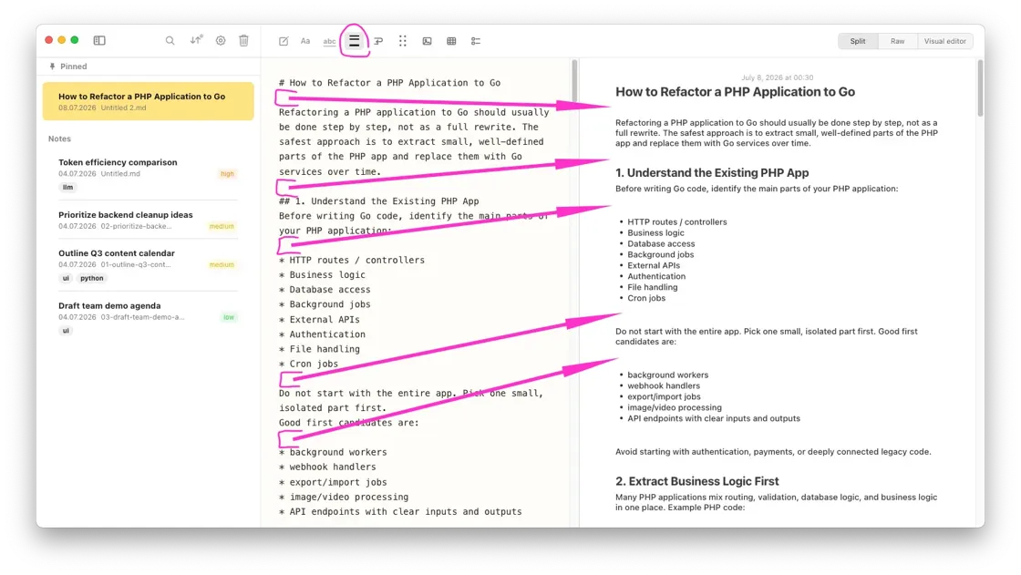 Notes Plus — empty lines rendering style 2